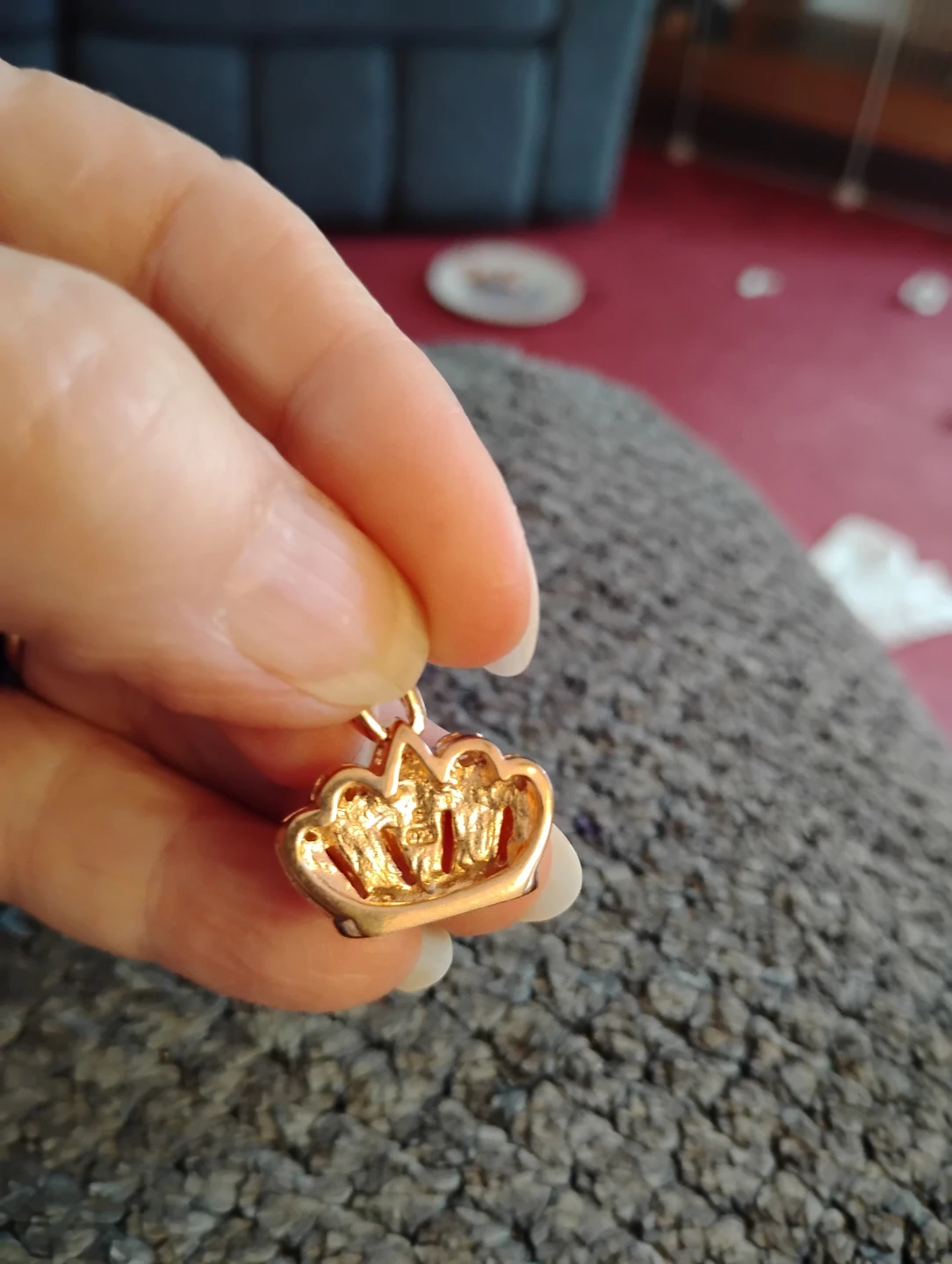 Rose Gold Over Sterling Silver Crown Opal Pendant - photo 3
