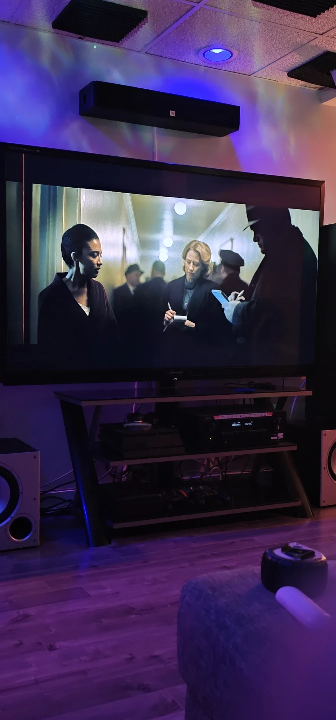 70 Imch TV with stand and Google Chromecast
