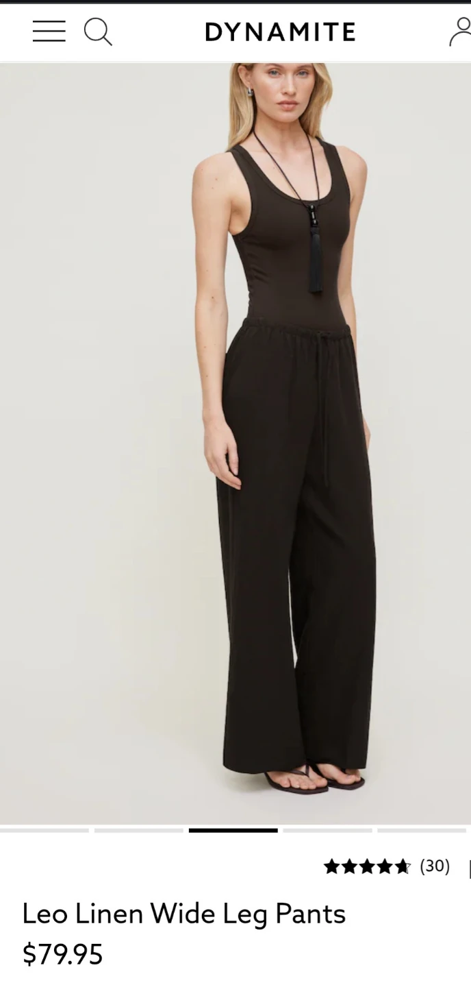 Dynamite Linen Wide Leg Pants Brown (S)