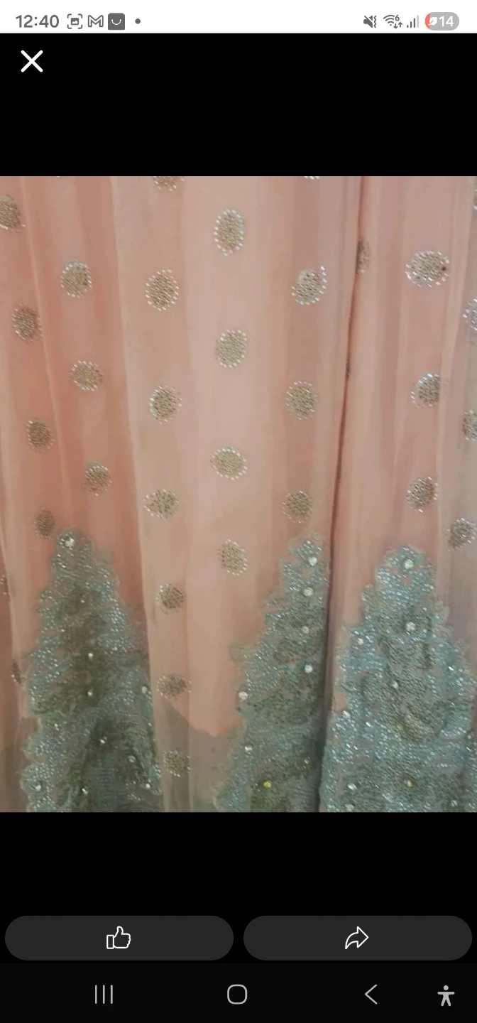 Women's Peach Embellished 3 peace  size large - photo 4