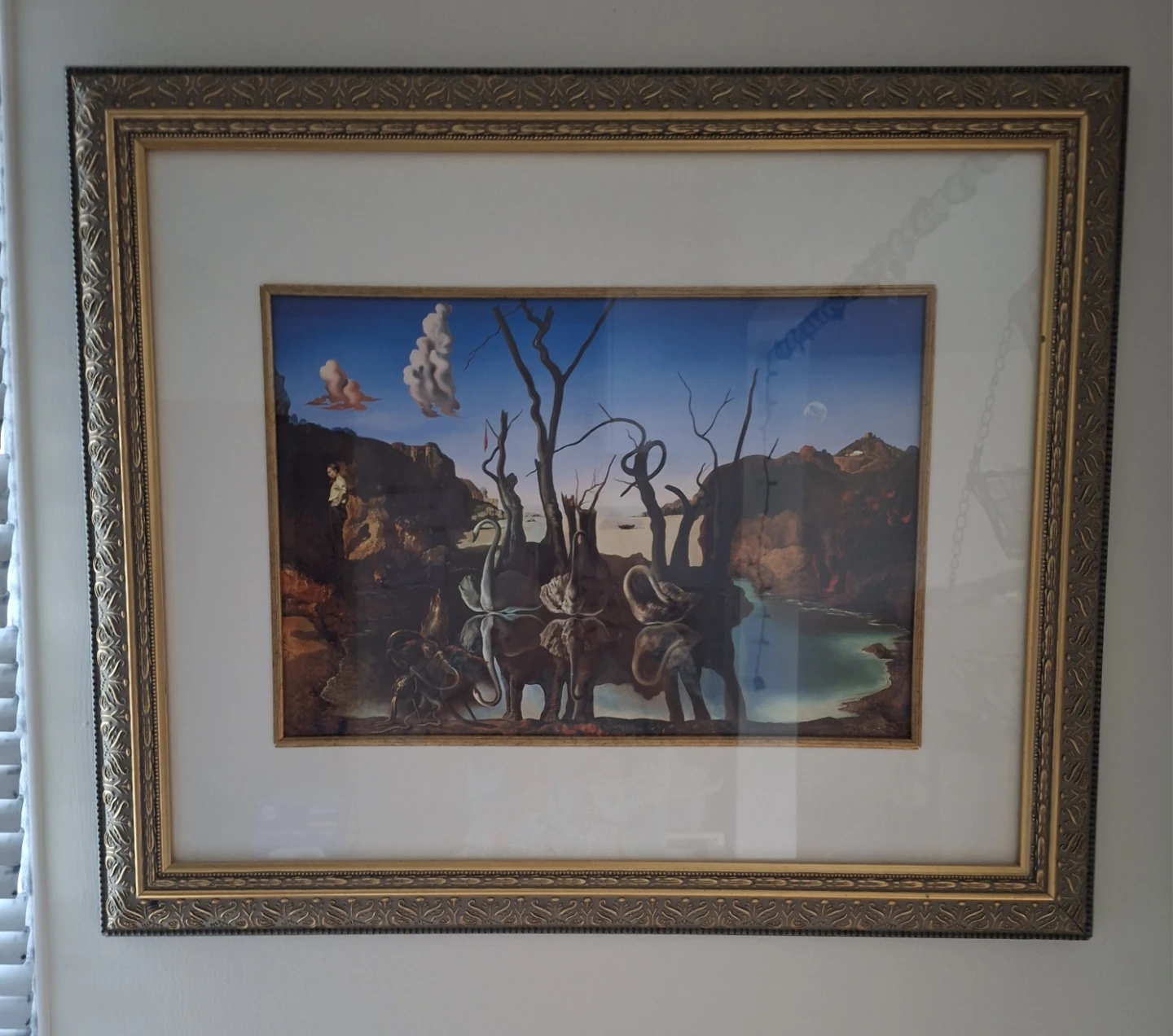 Salvador Dali "Swans reflecting Elephants" Framed Art Print
