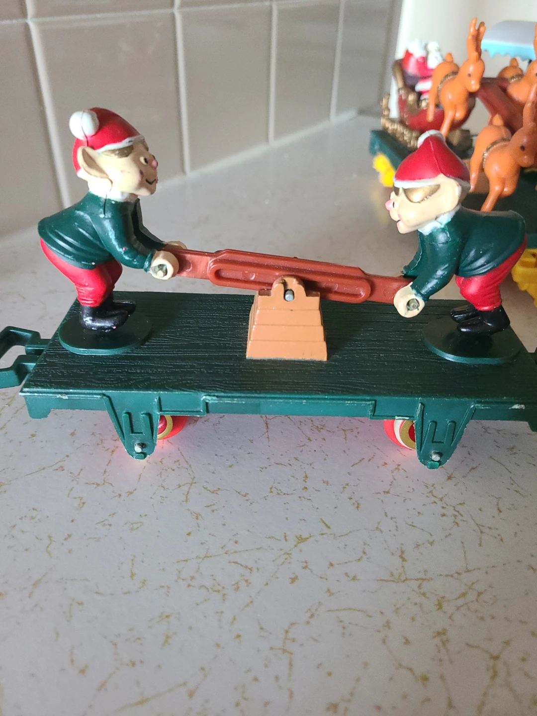 Christmas Magic Train Set with Santa's Sleigh and Elves