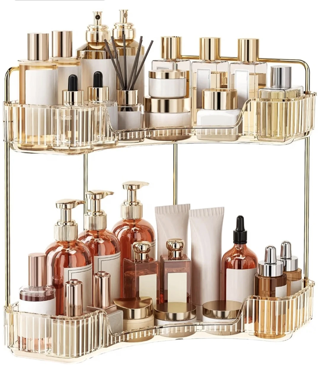 Gold Corner Makeup Organizer Shelf - photo 2