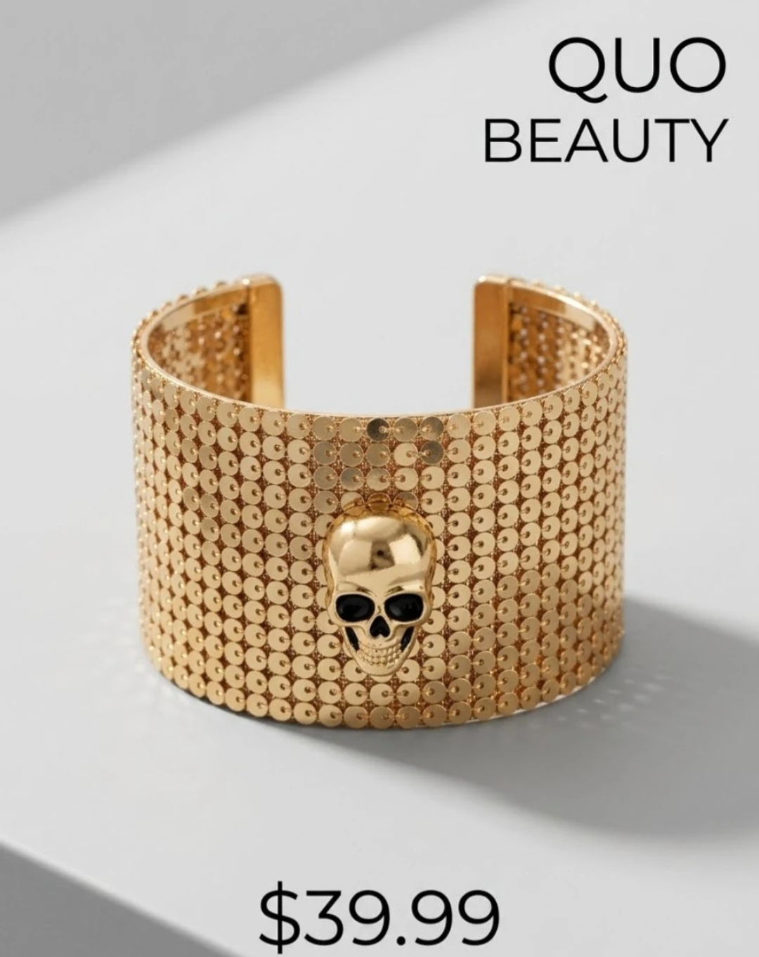 New Halloween Gold Skull Cuff Bracelet