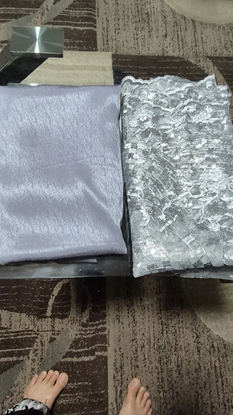 Sparkly Silver Lace Fabric and plane fabric - photo 3