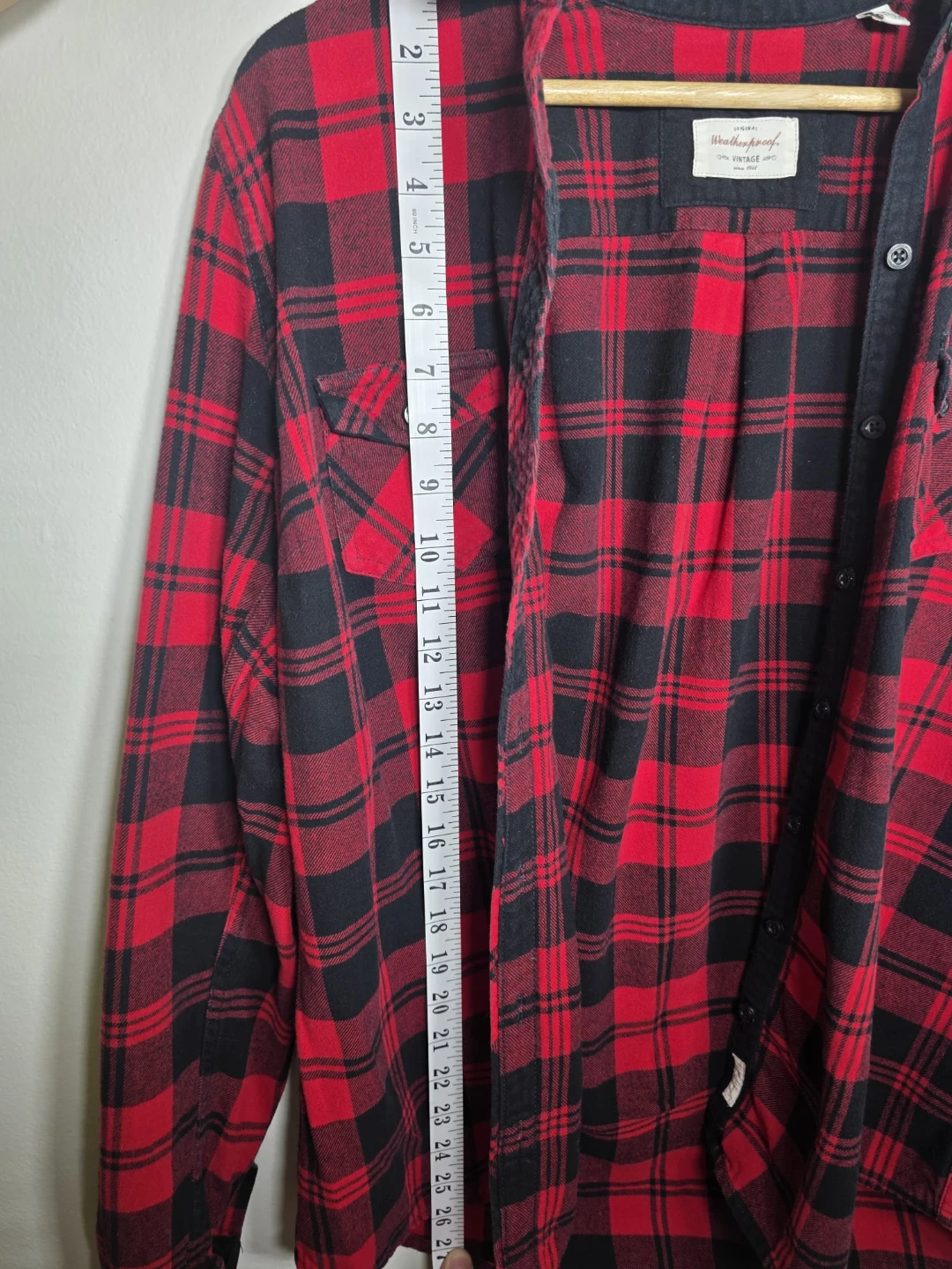 Weatherproof Vintage Plaid Flannel Shirt - Red/Black - photo 3