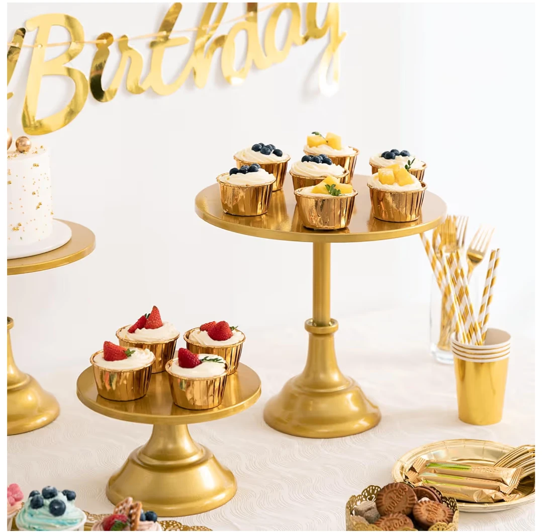 Gold Cake Stand Set - 3 Piece - photo 4