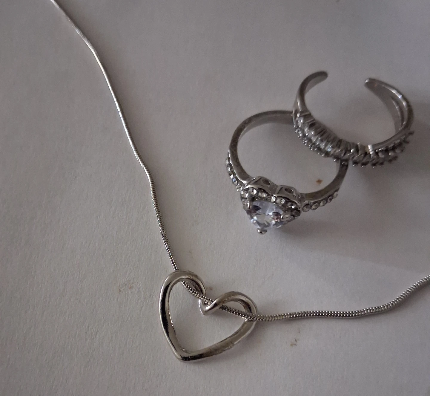 Heart Necklace and Rings Set - photo 3