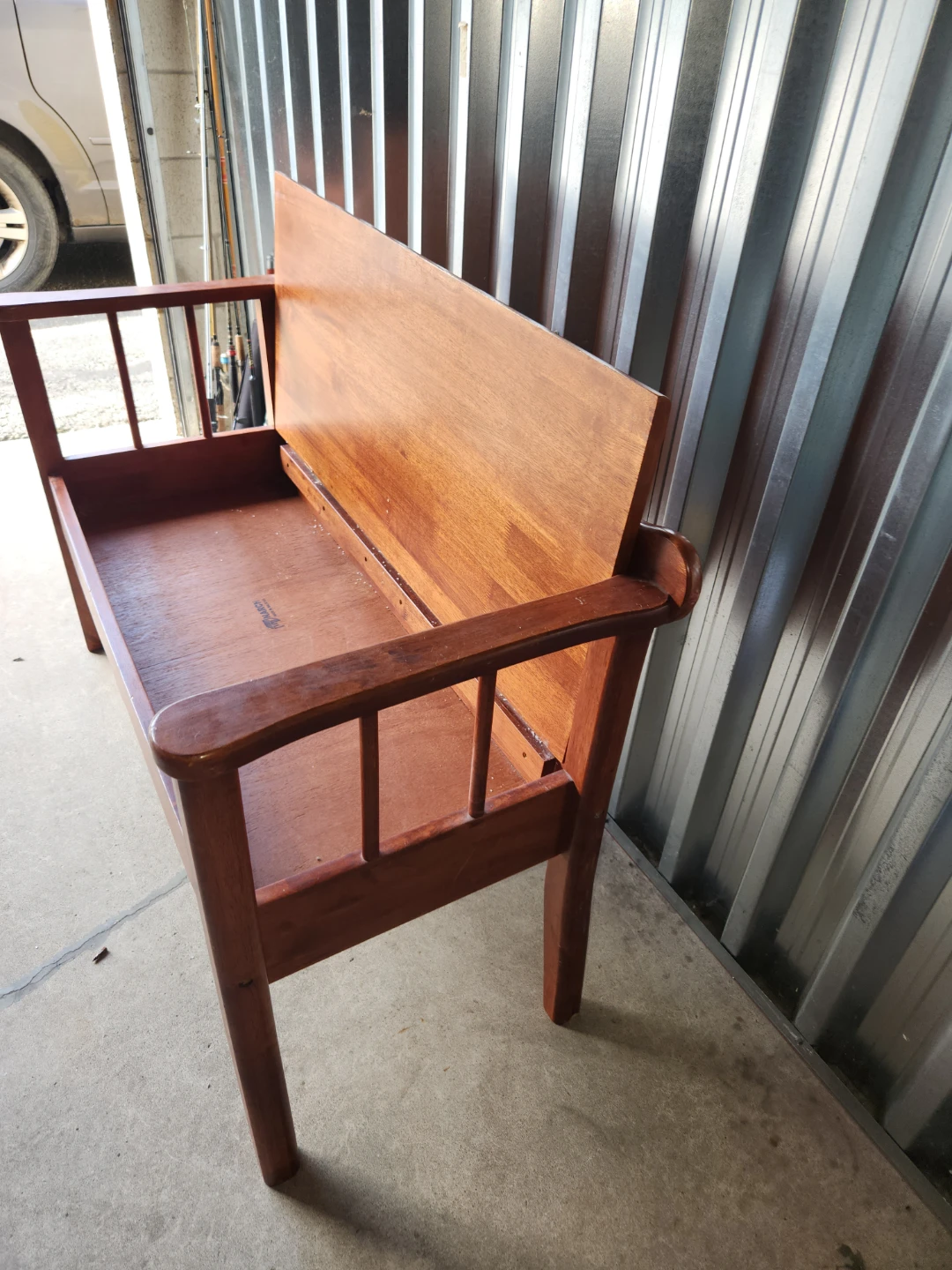 🇨🇦  Wooden Storage Bench with Backrest - photo 3