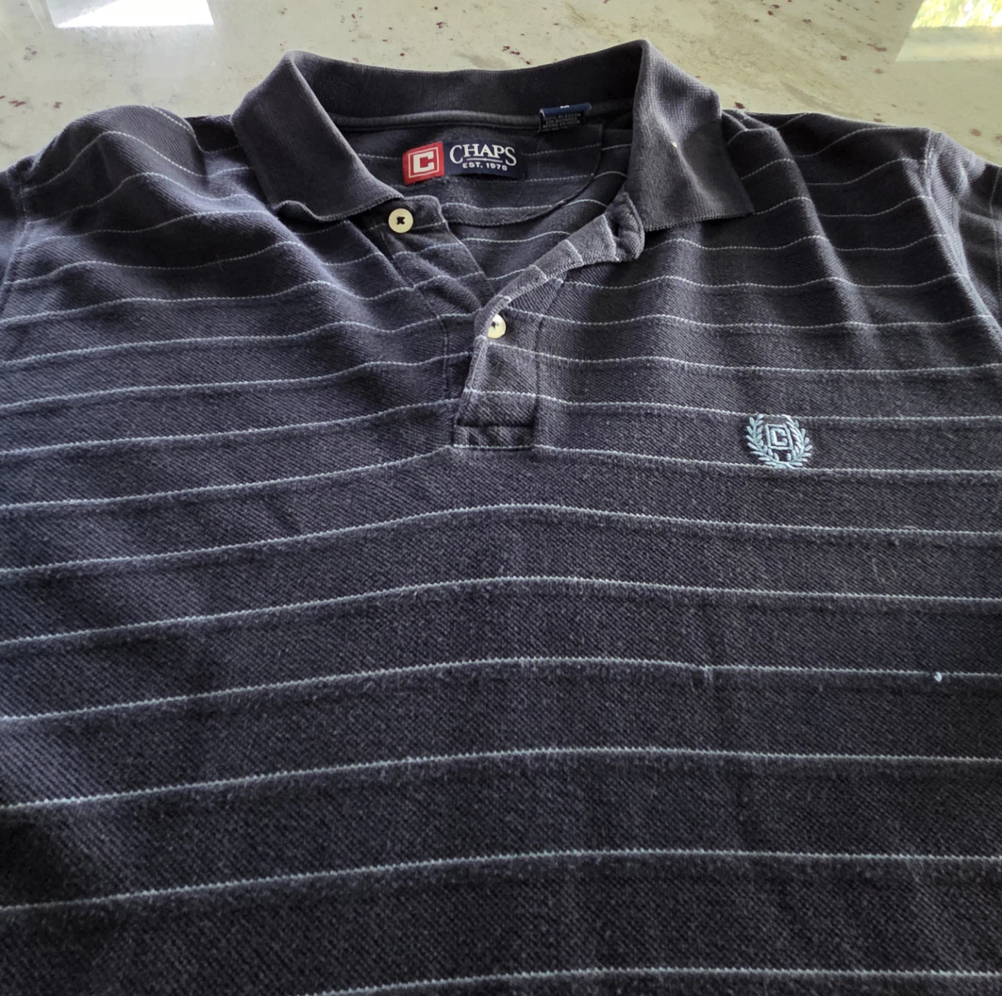 Chaps Striped Polo Shirt - Size M - photo 2