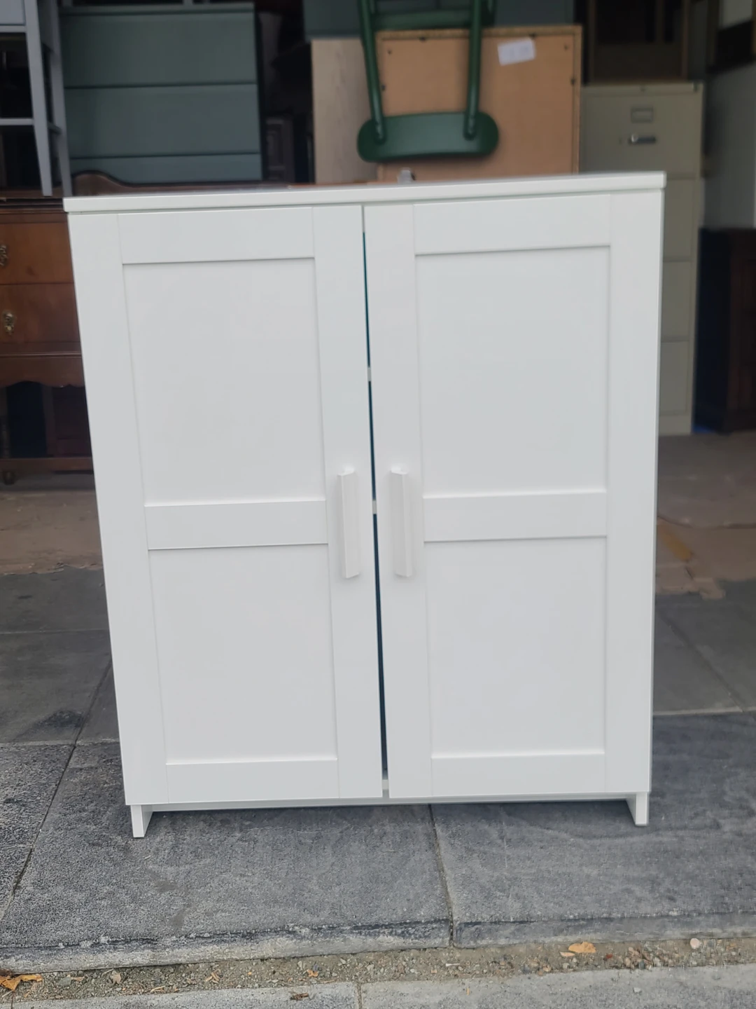 White Two-Door Storage Cabinet