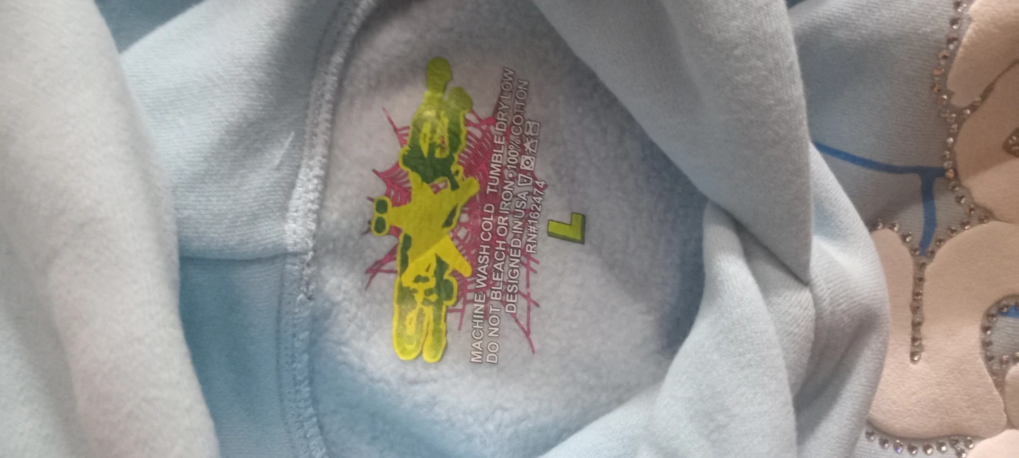 Sp5der hoodie sky blue large - photo 2