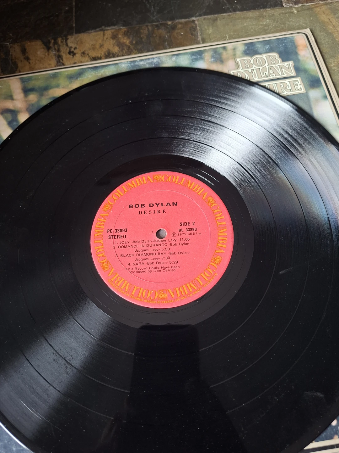Bob Dylan Desire Vinyl Record - photo 3