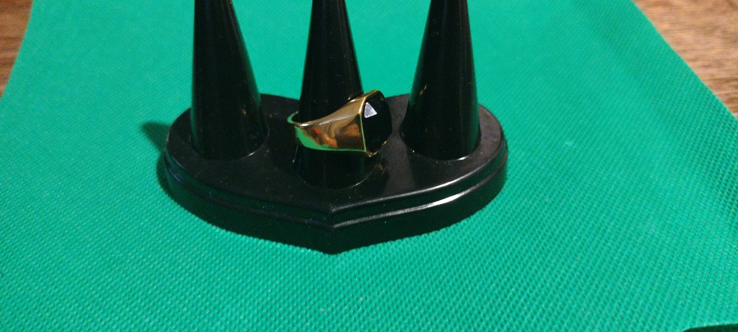 Men's Gold Tone Onyx Ring - photo 3