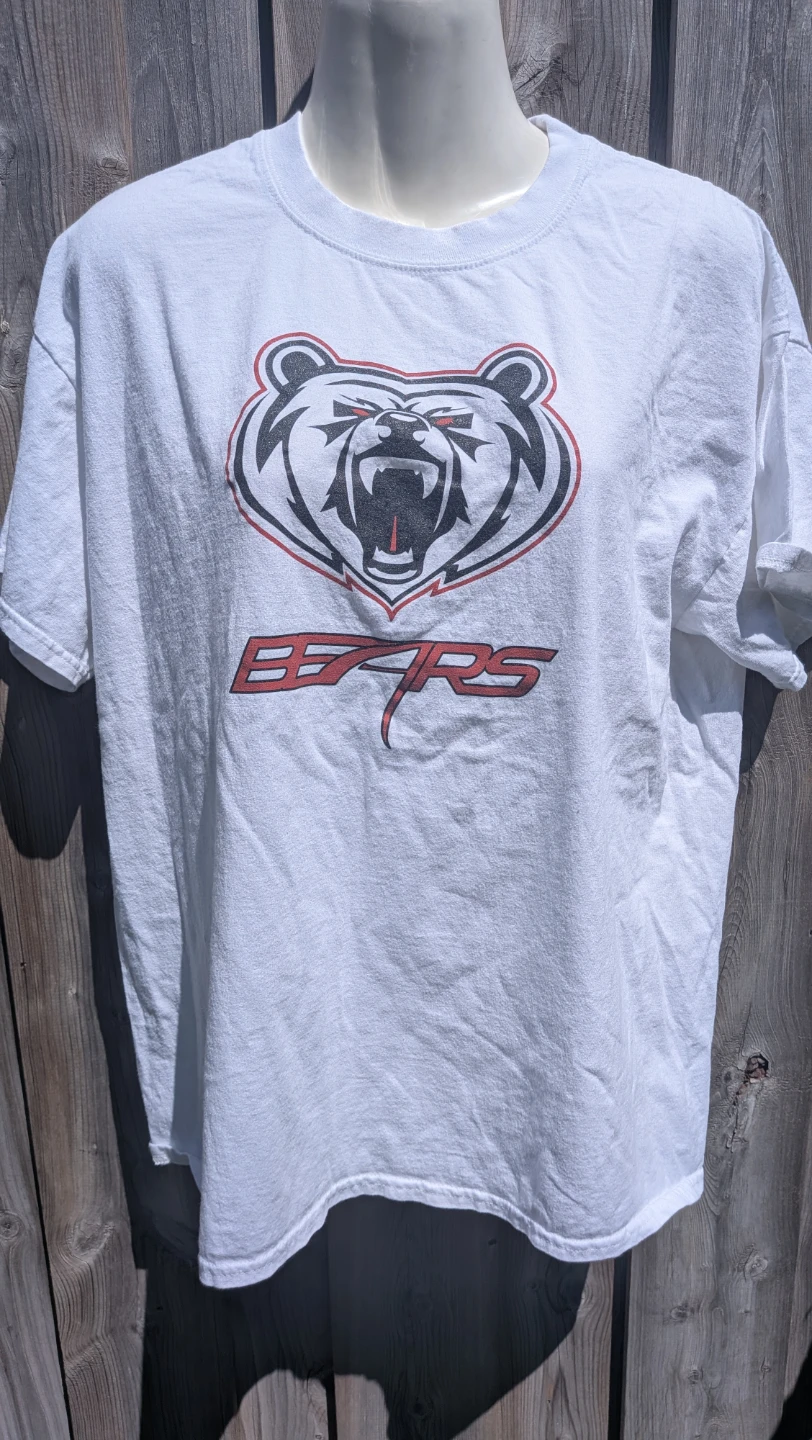 Men's White "Bears" Graphic T-Shirt sz Large
