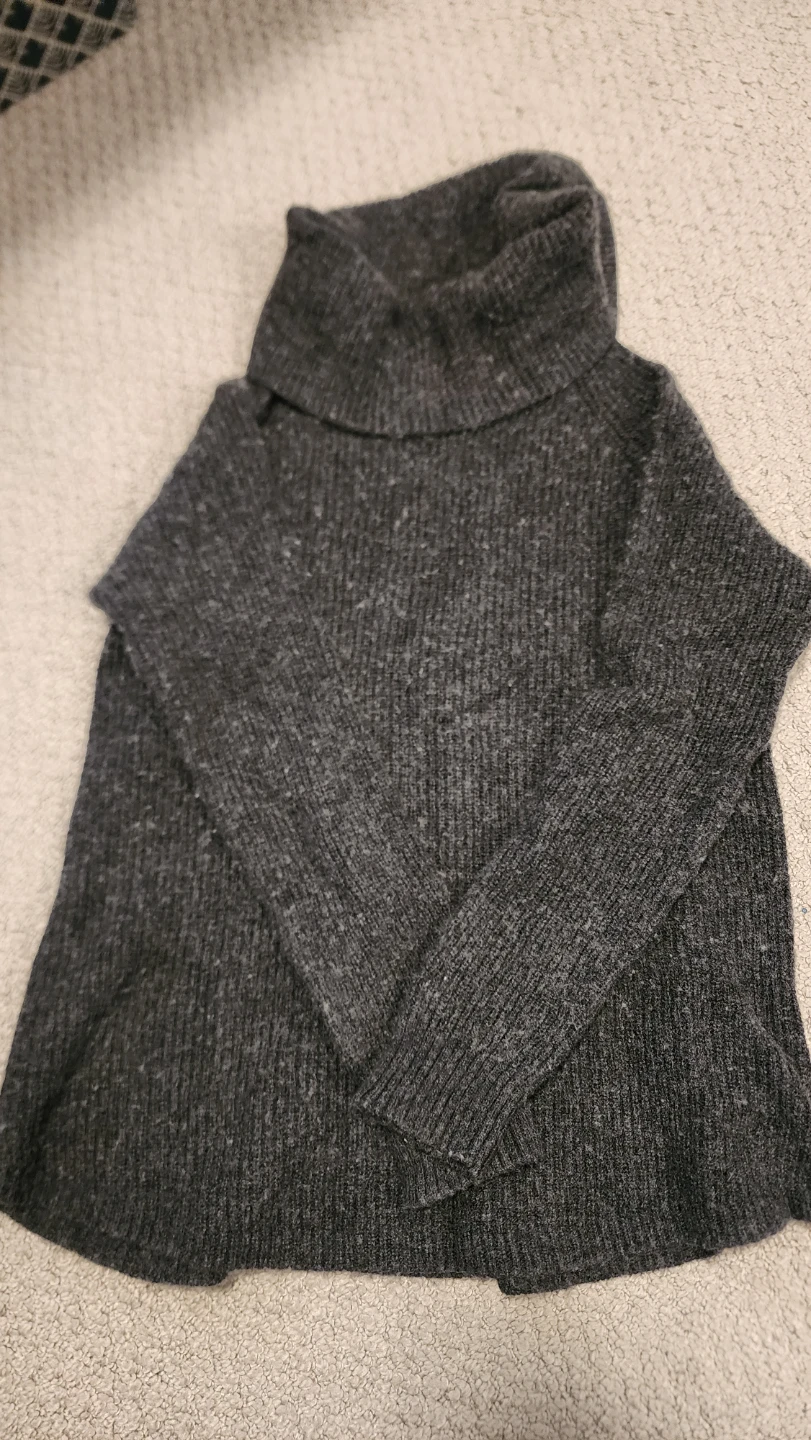 SHRANK IN WASH Charcoal Grey Turtleneck Sweater