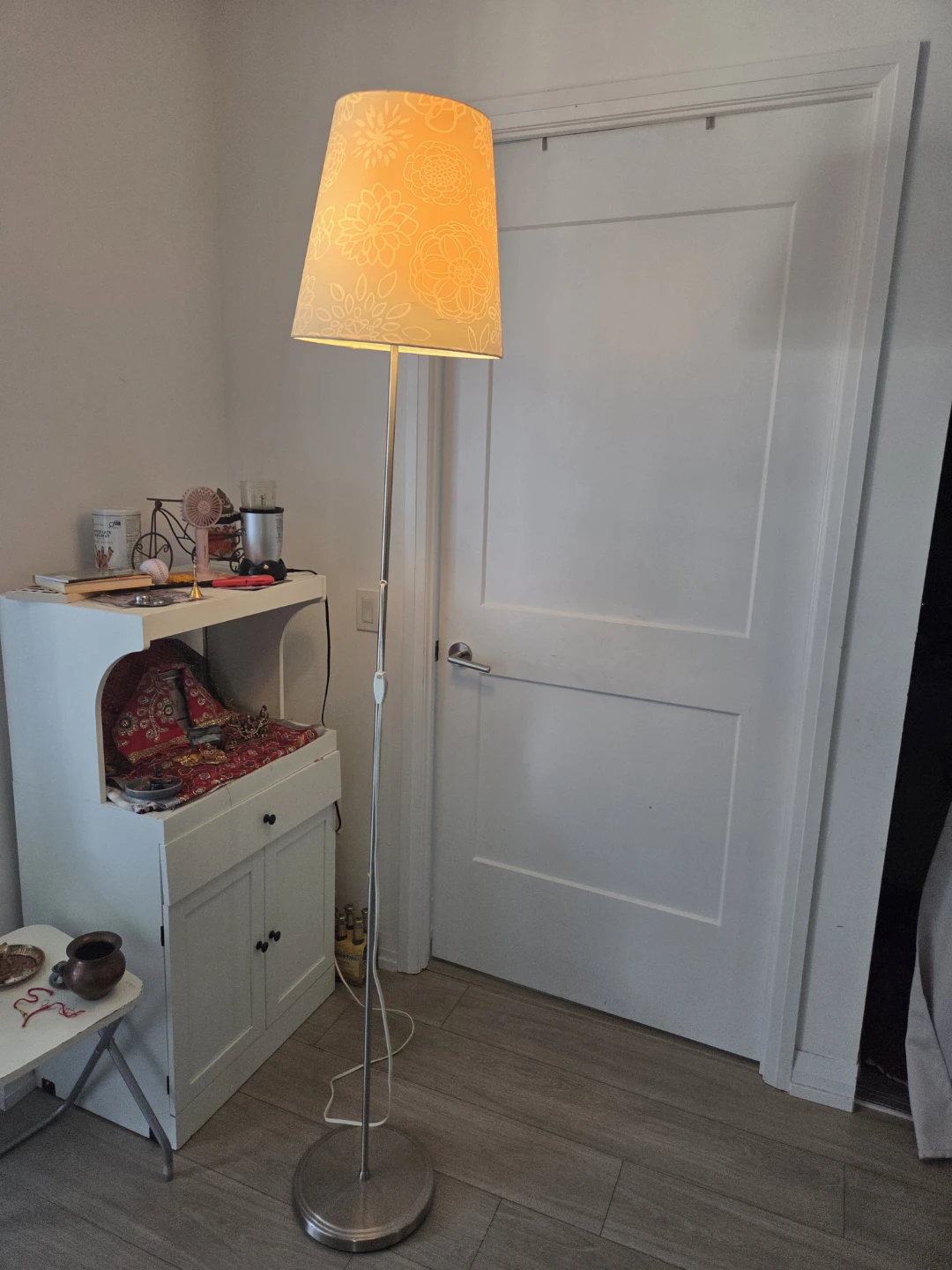 Floor Lamp with Floral Shade - photo 2
