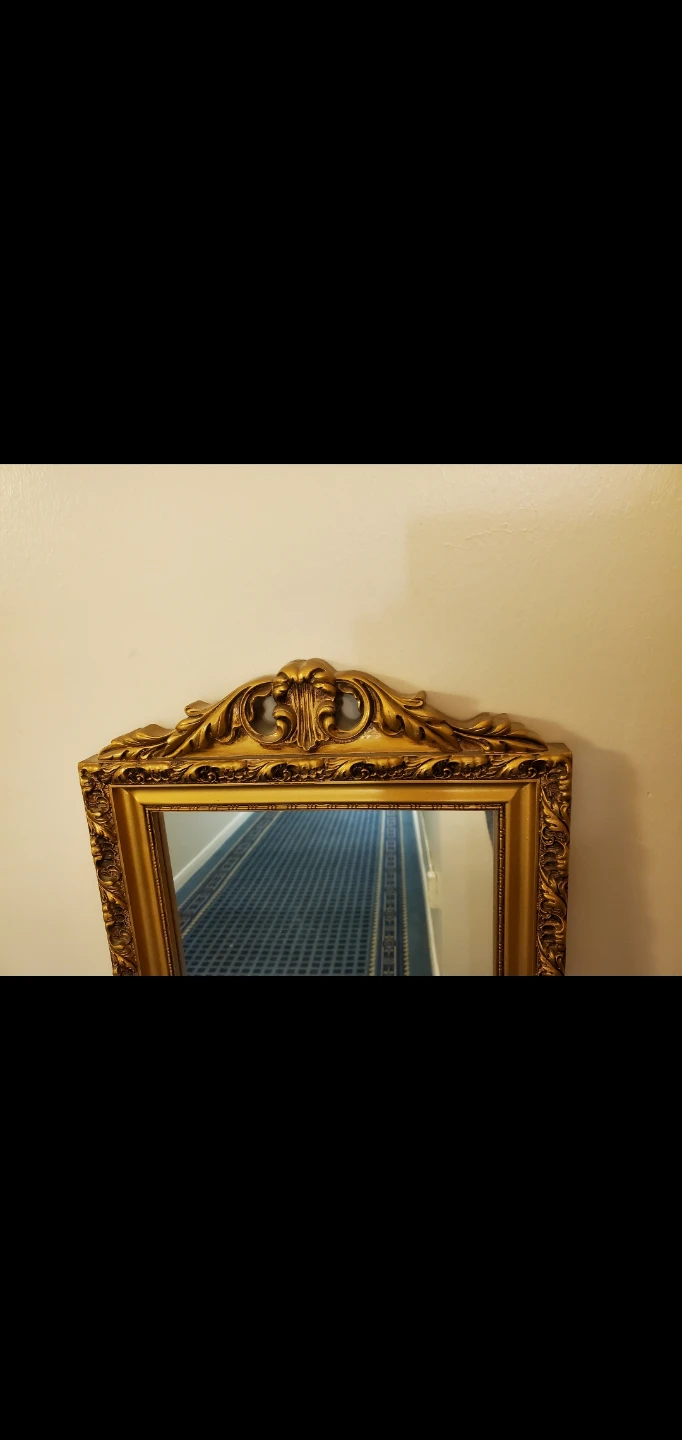 Antique wooden gold frame mirror - photo 2