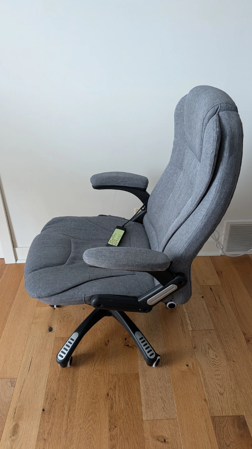 Grey Fabric Office Chair with Massage Function - photo 3