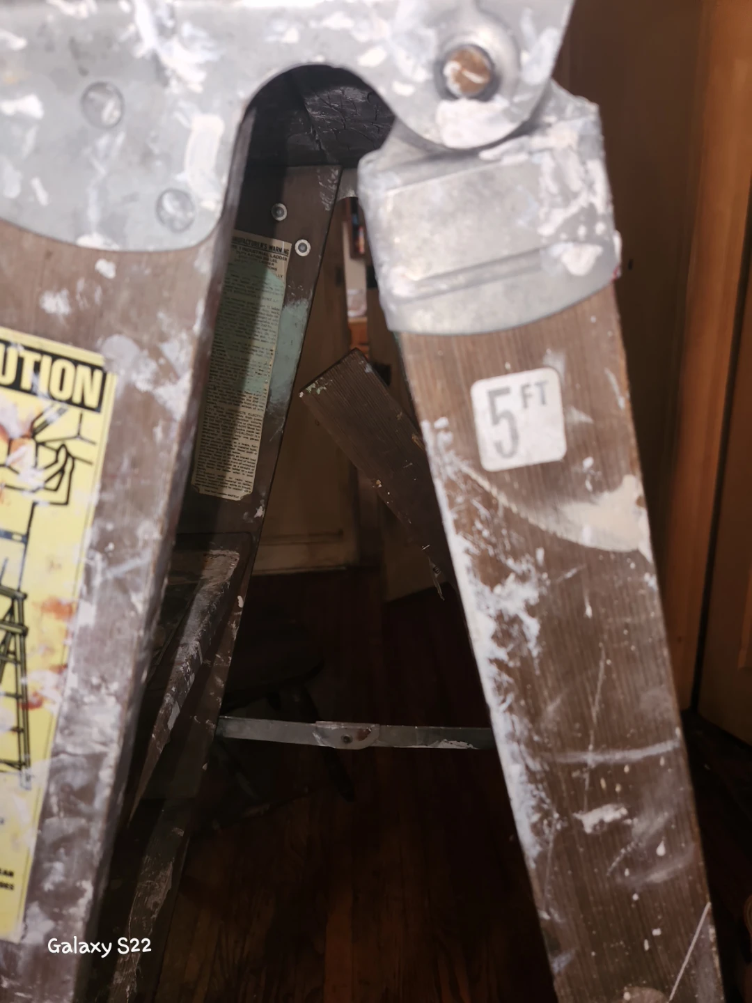 Used 5-foot wooden step ladder - photo 2