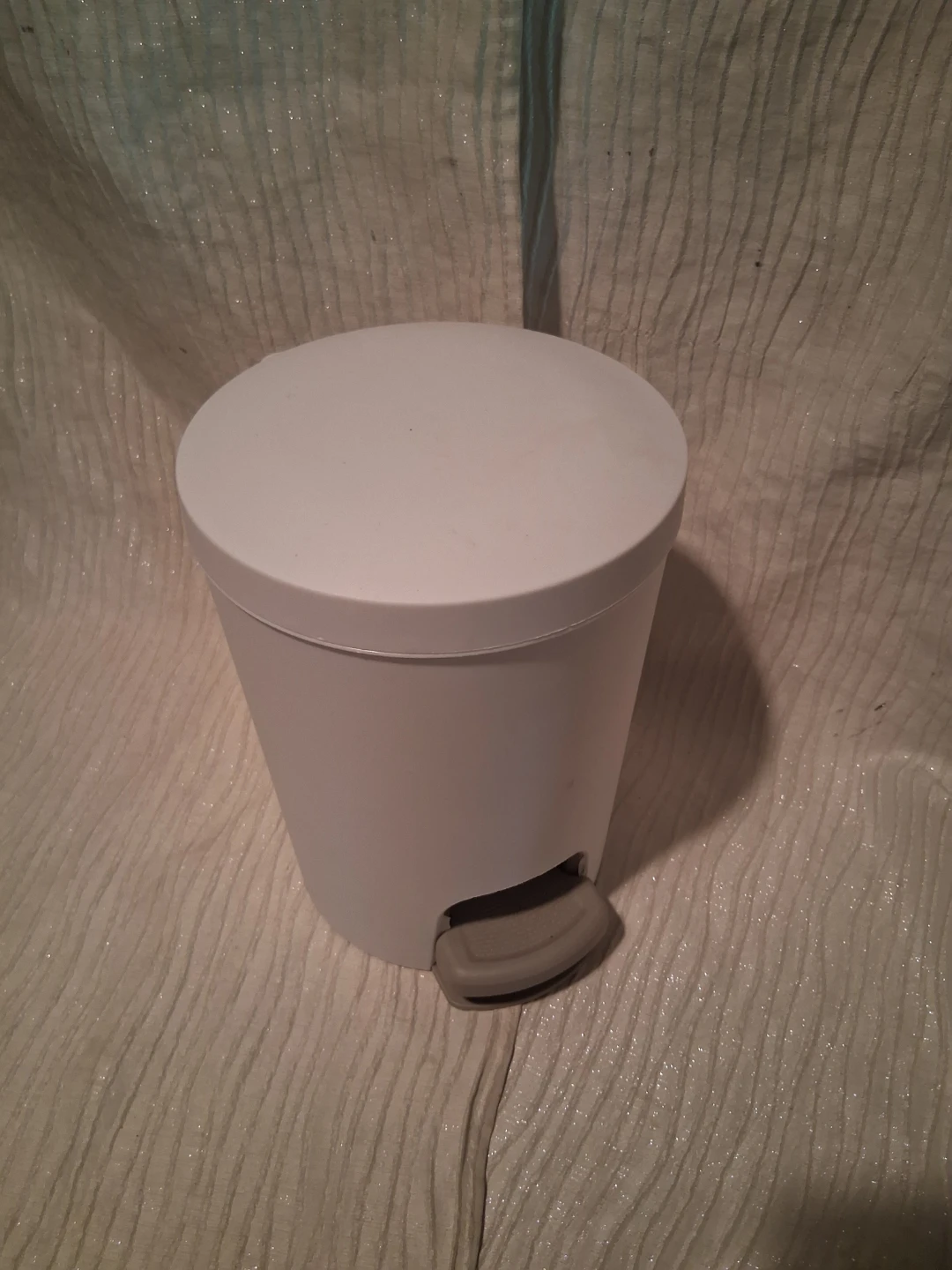White Step Trash Can