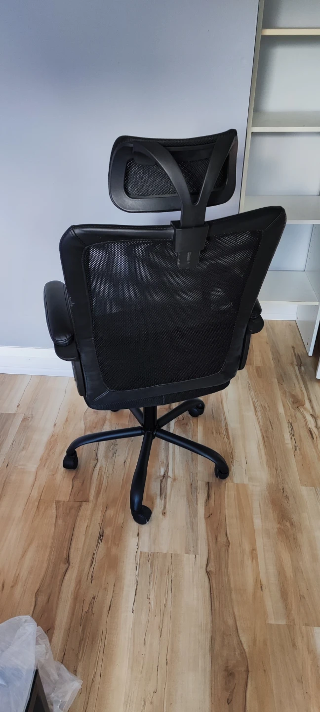 Black Ergonomic Office Chair with Headrest - photo 3