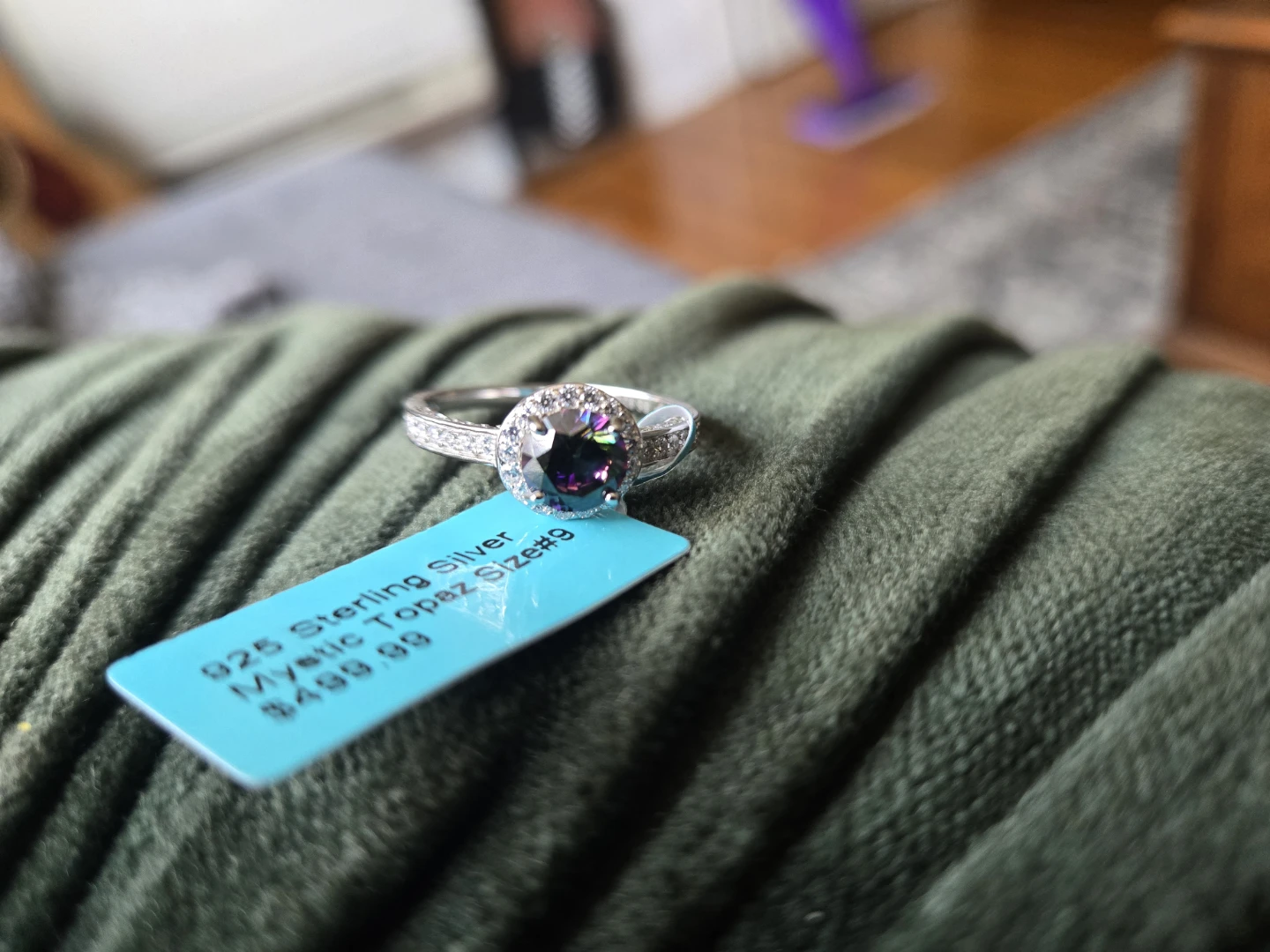 925 sterling silver mystic topaz size #9 ring