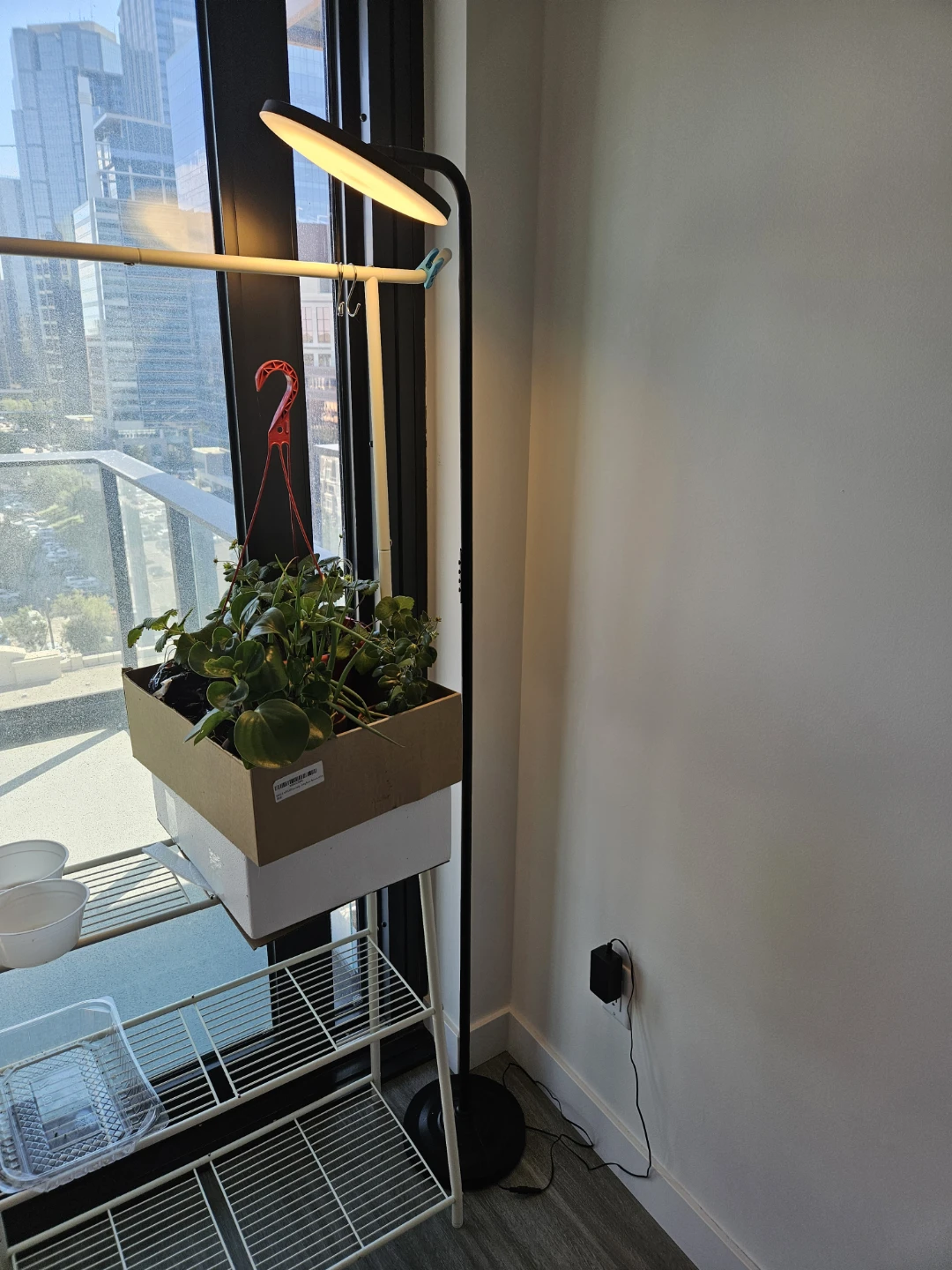 like new White Metal Plant Stand with Hooks - photo 2