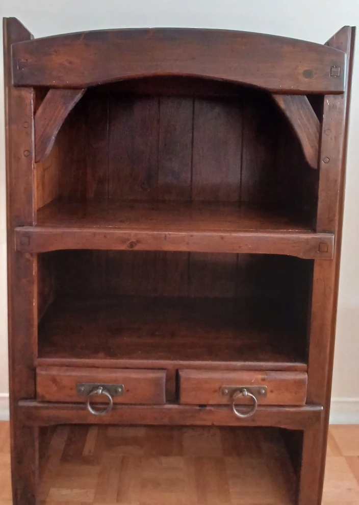 Wooden Bookcase with Two Drawers
