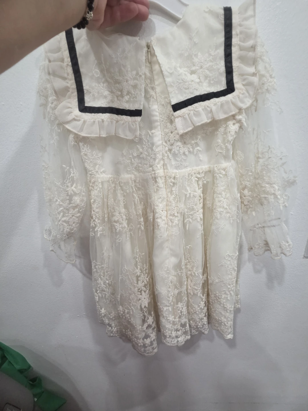 Cream Lace Dress with Sailor Collar - photo 2