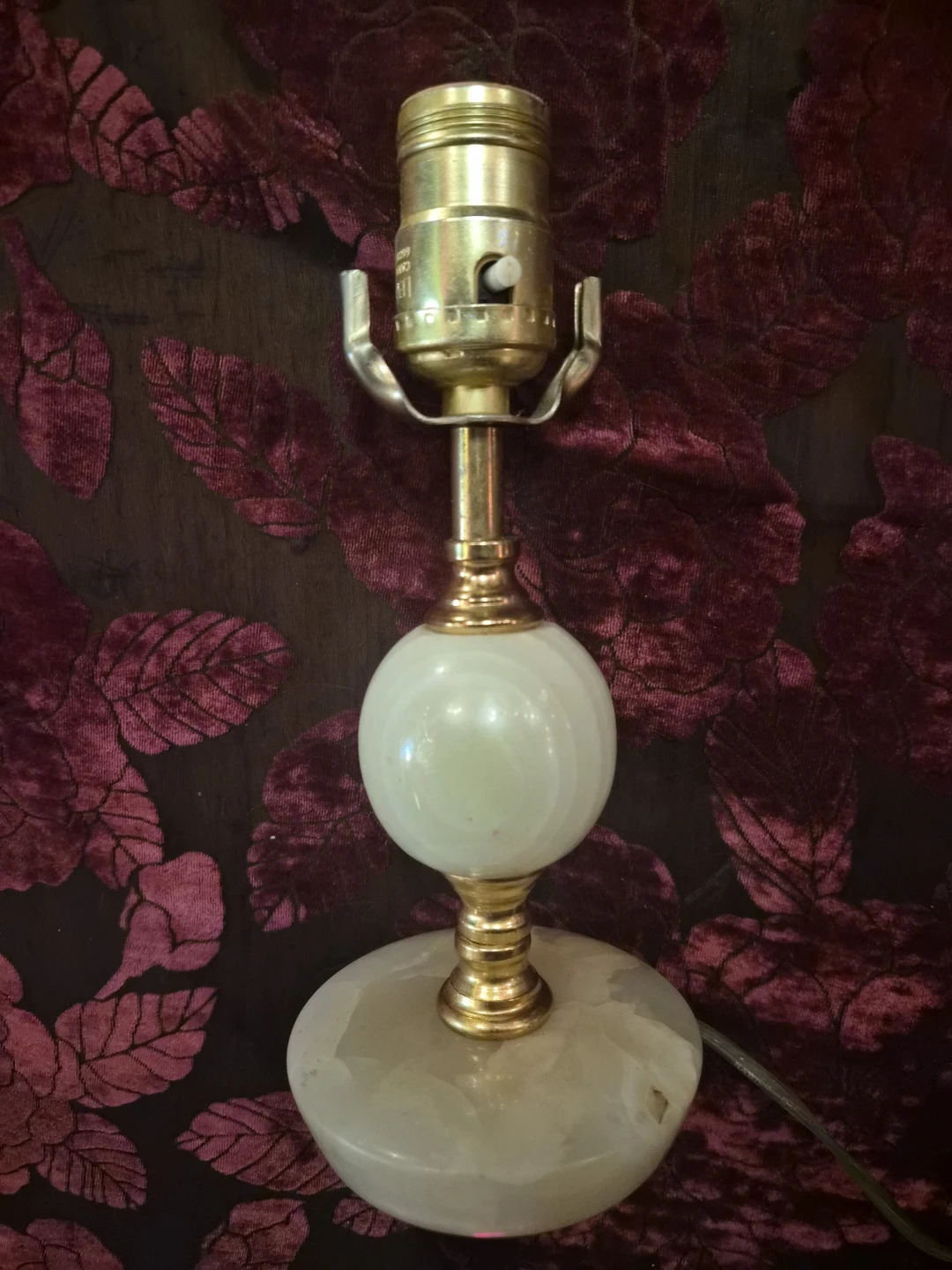 Vintage Onyx and Brass Table Lamp Base