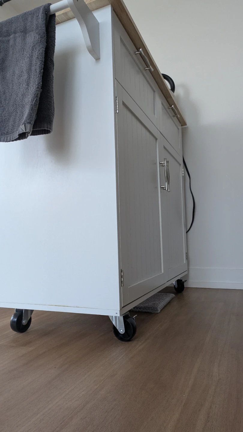 White Rolling Kitchen Island / Cart – Like New - photo 5