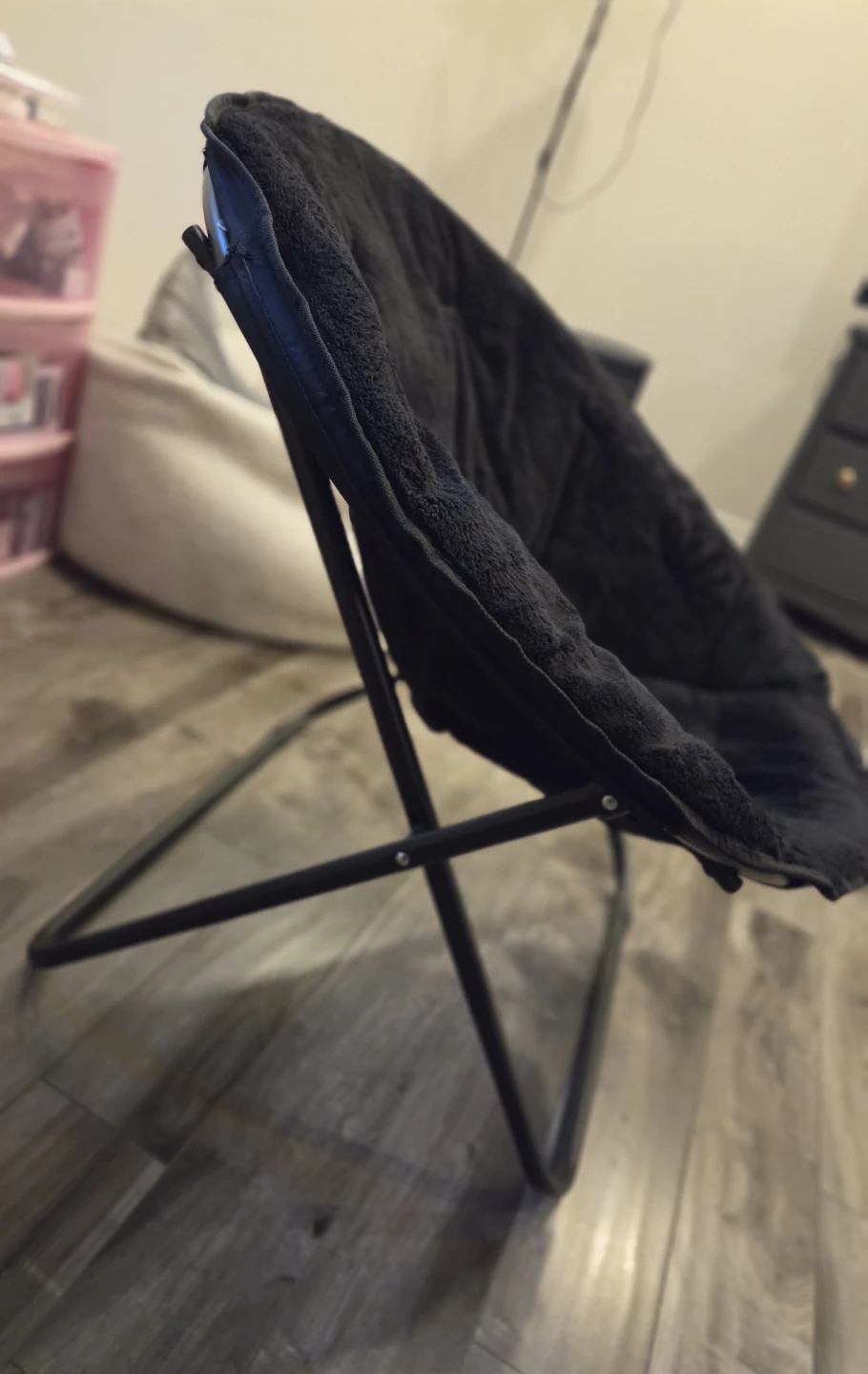 Black Fuzzy Moon Chair - photo 2