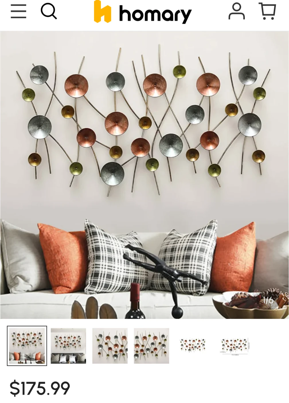 Homary Metal Wall Art