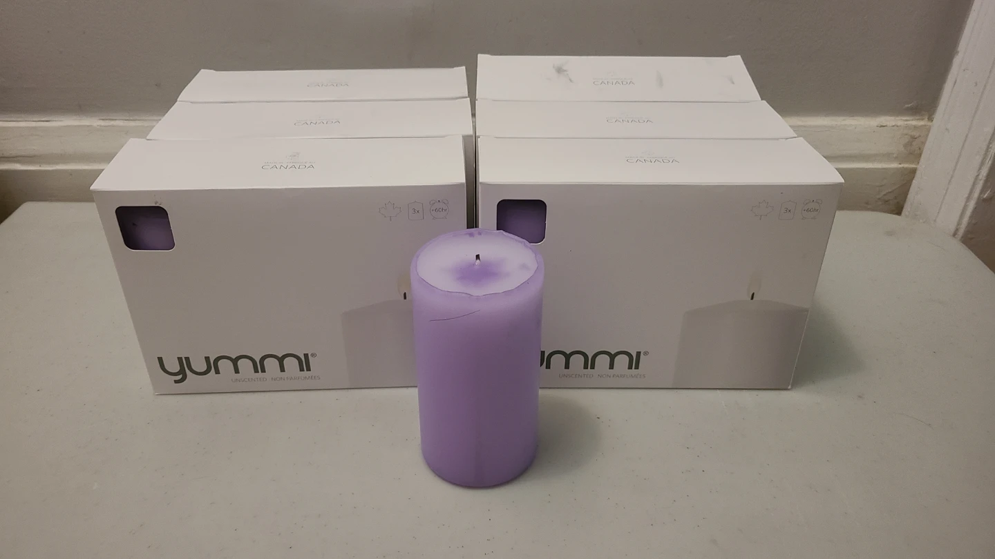 Yummi Unscented Pillar Candles x 18 - photo 2