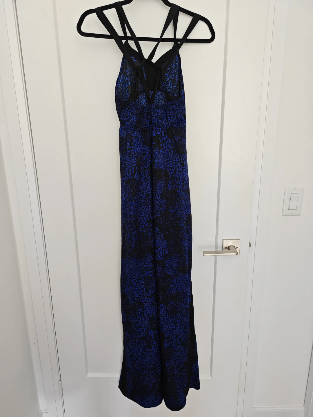 Royal Blue and Black Pattern Maxi Dress - photo 3