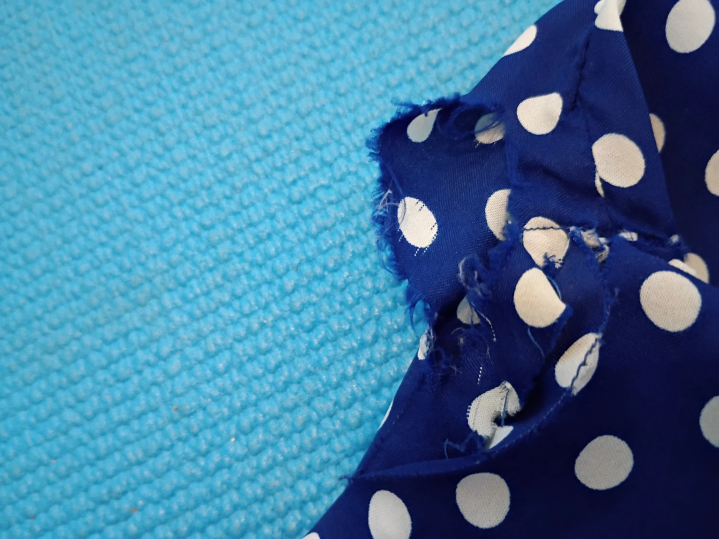 Vintage home made dress 1960s blue polka dot - photo 5