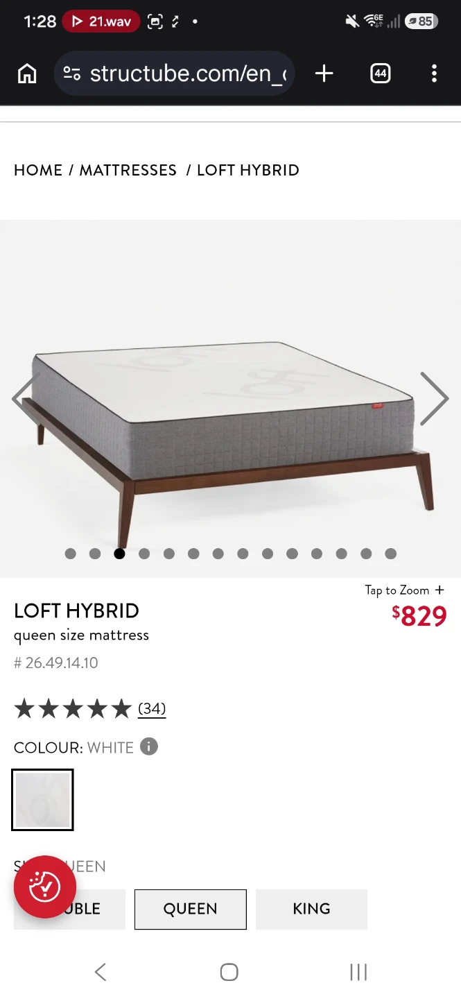 🛏️Structube bed frame & mattress set (Queen size) - photo 3