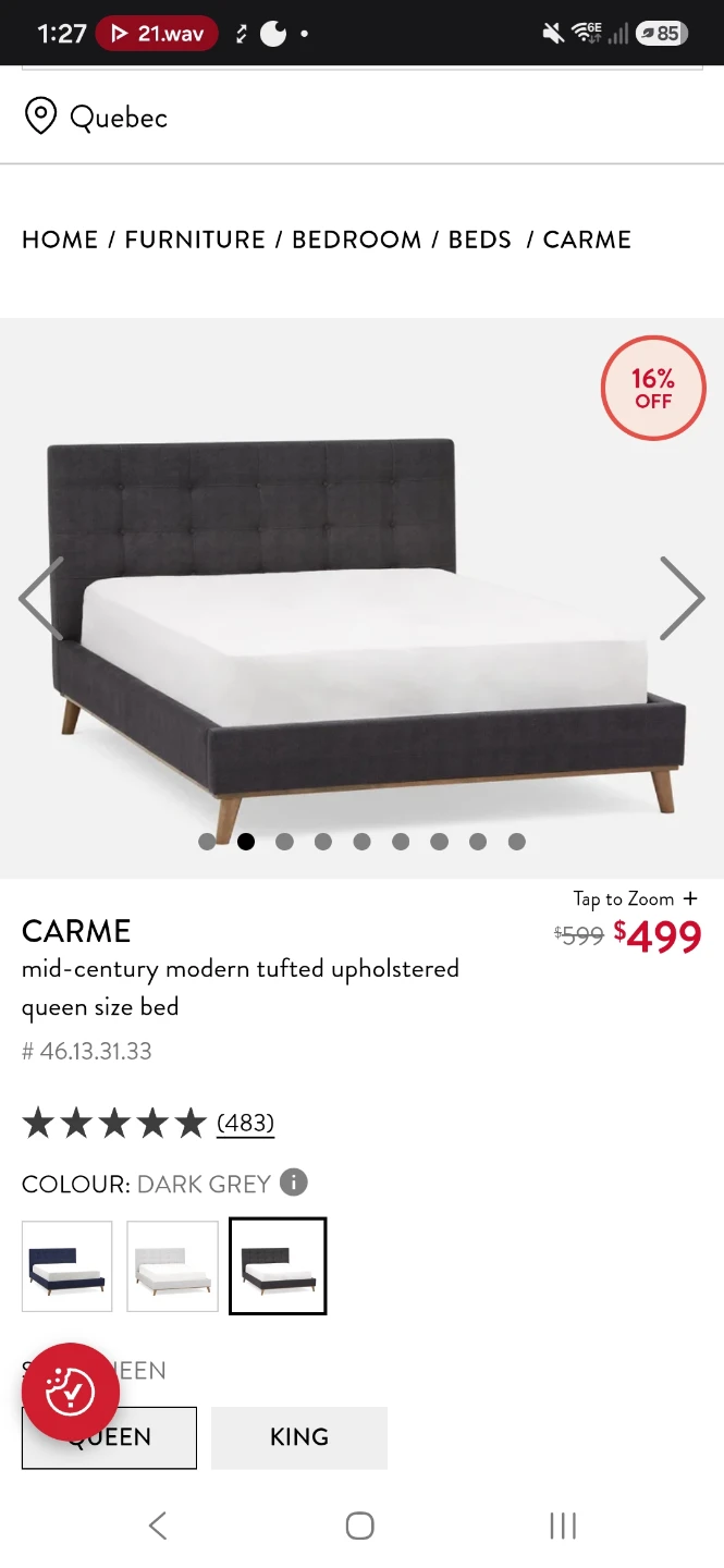 🛏️Structube bed frame & mattress set (Queen size) - photo 2