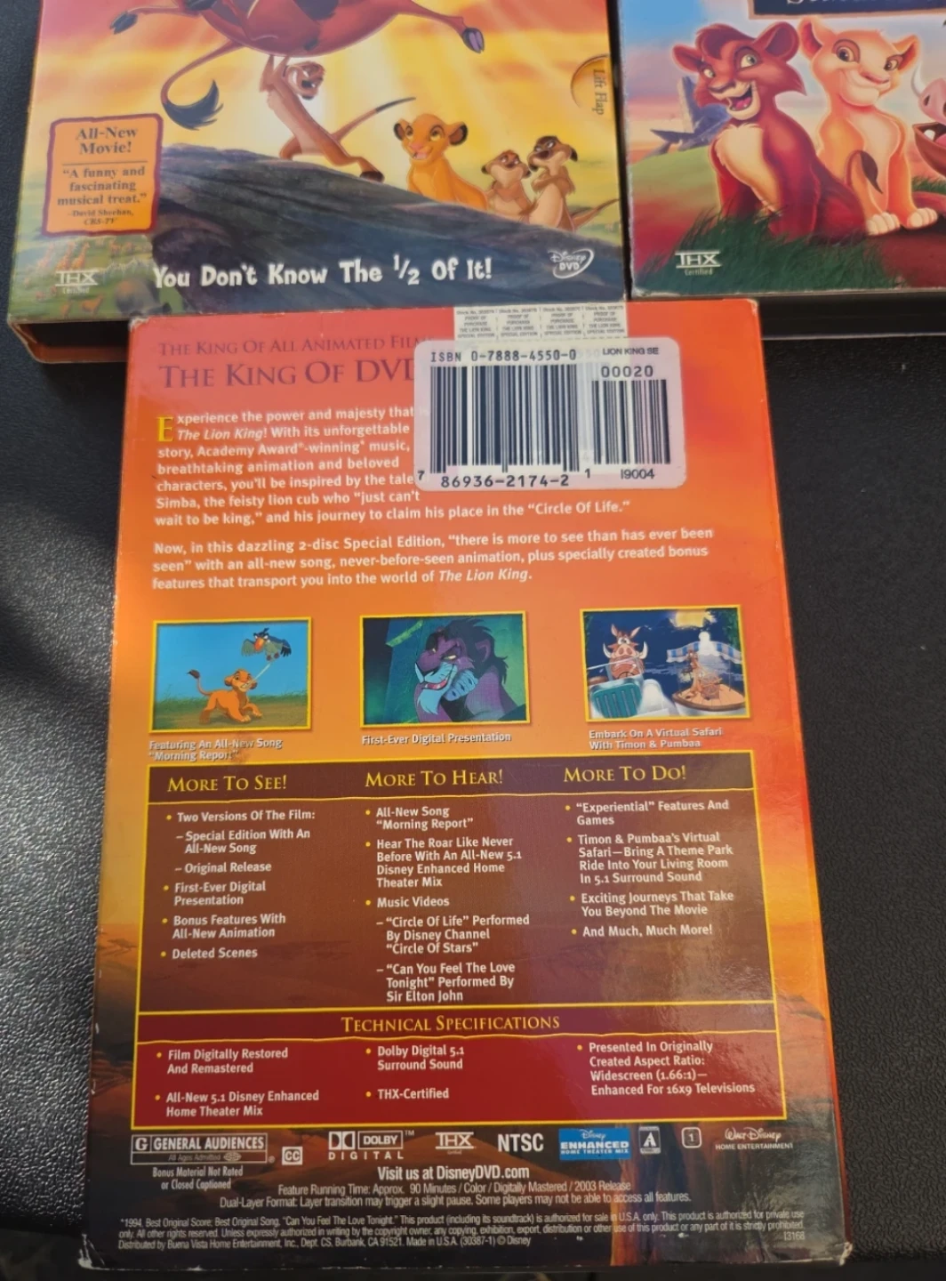 The Lion King 1, 1 1/2, and 2 DVDs - photo 2
