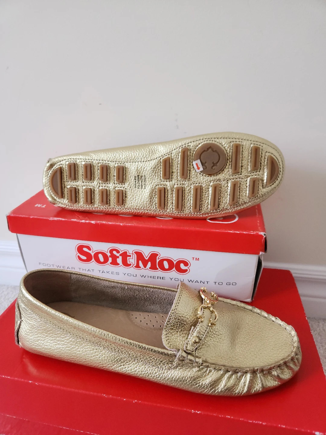 SoftMoc Women's Gold Loafers Size 10M - photo 2