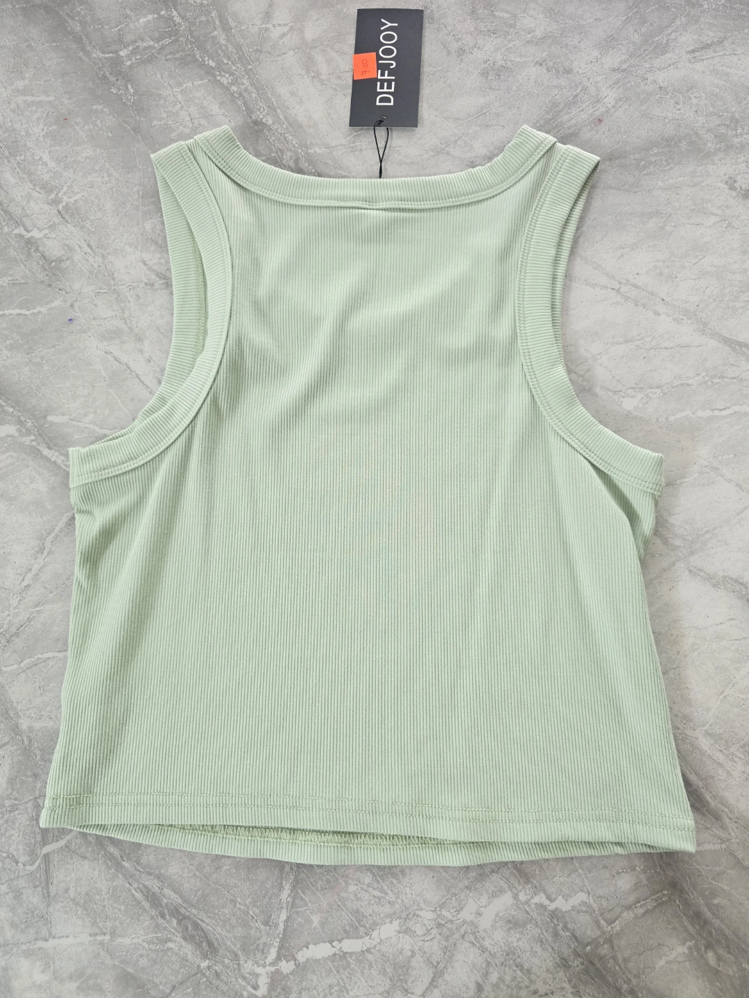 DEFJOOY Mint Green Ribbed Crop Tank Top Size Medium - photo 3