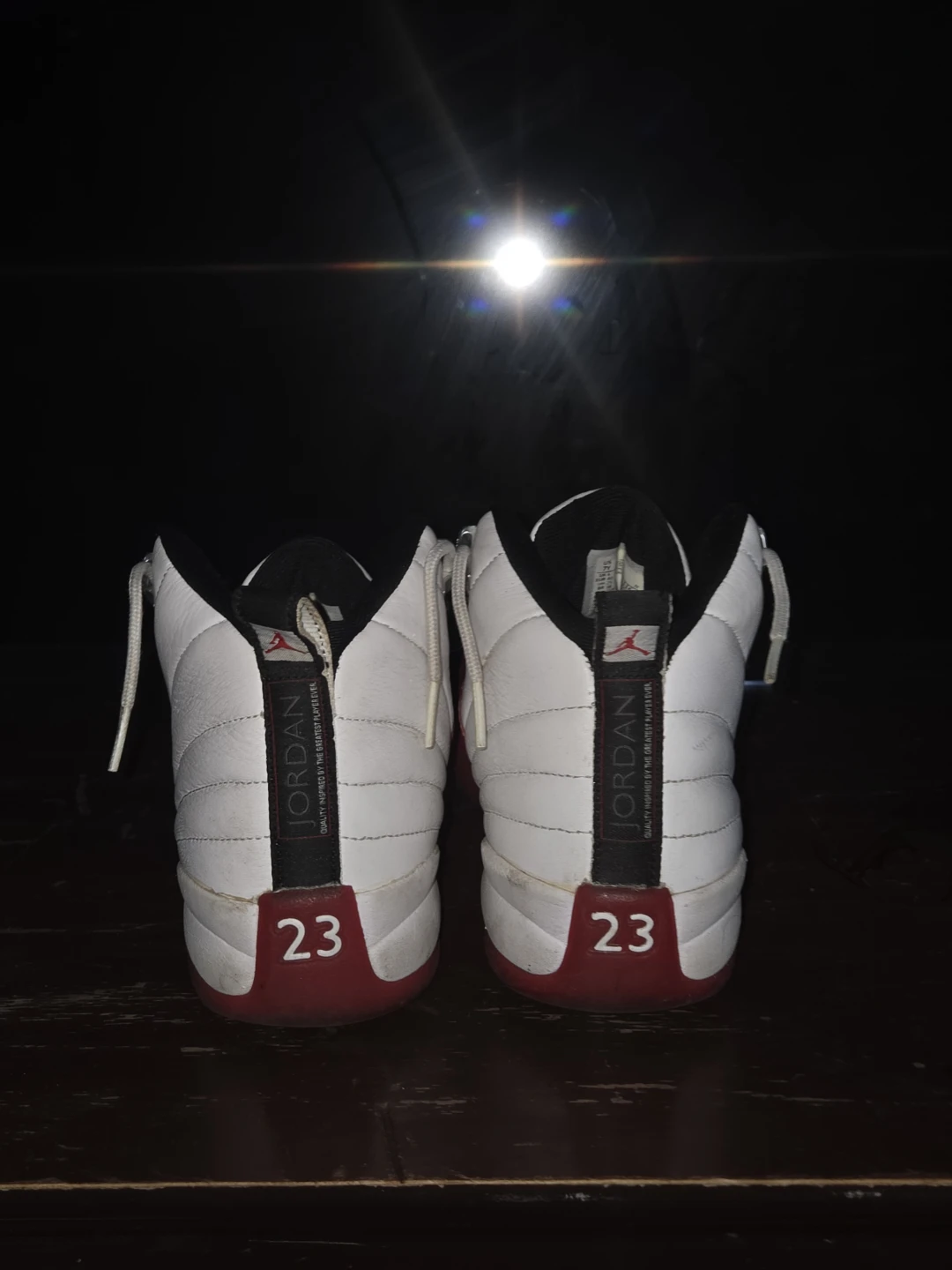 Jordan 12 Retro White Red Size 7Y - photo 2