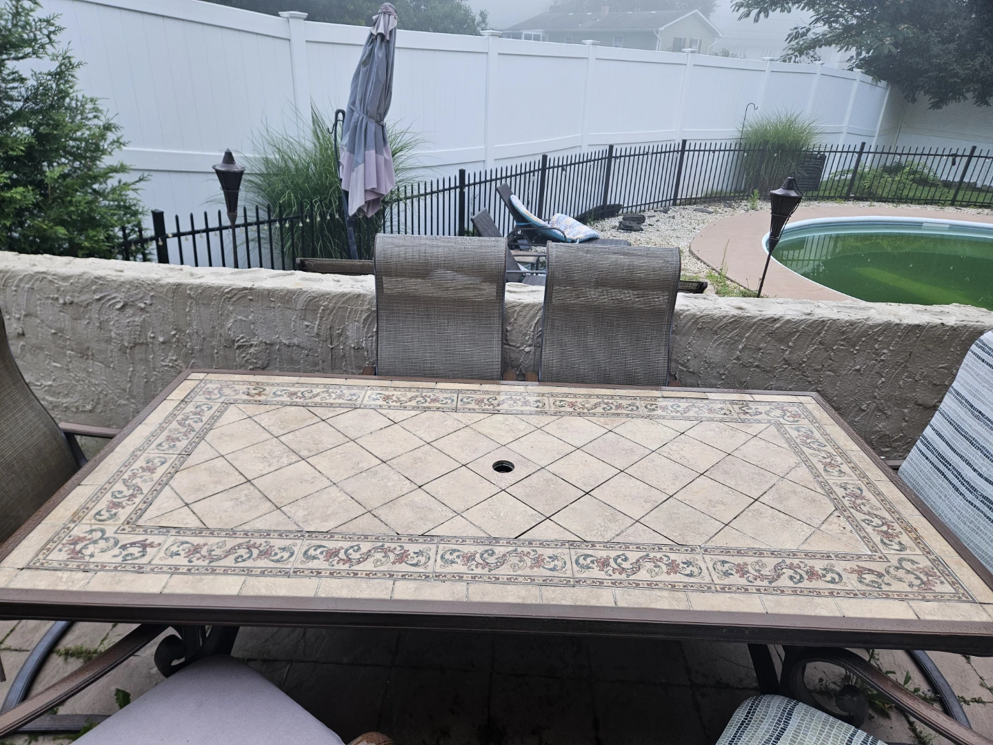 Outdoor Tile Top Dining Table