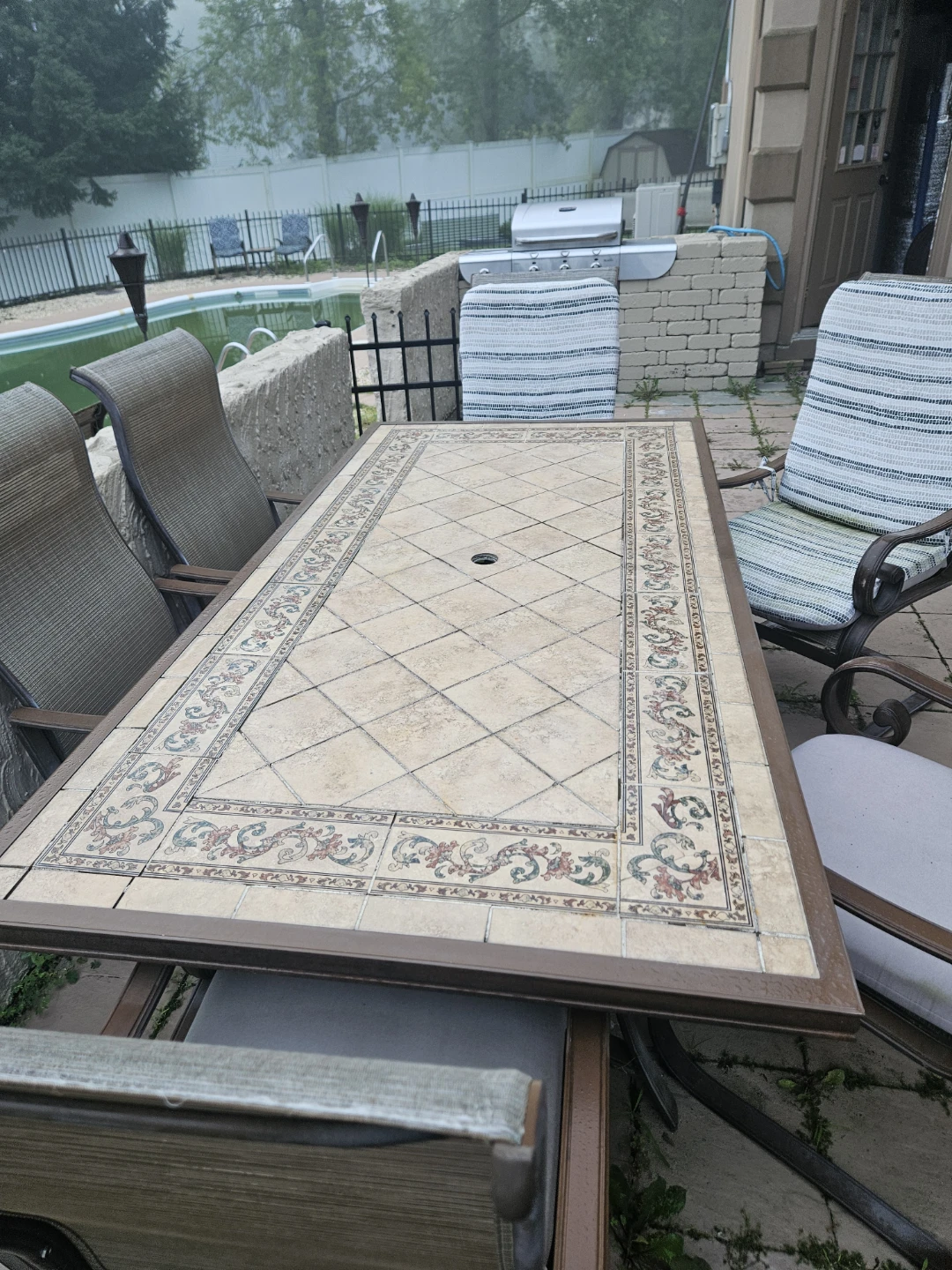 Outdoor Tile Top Dining Table - photo 2