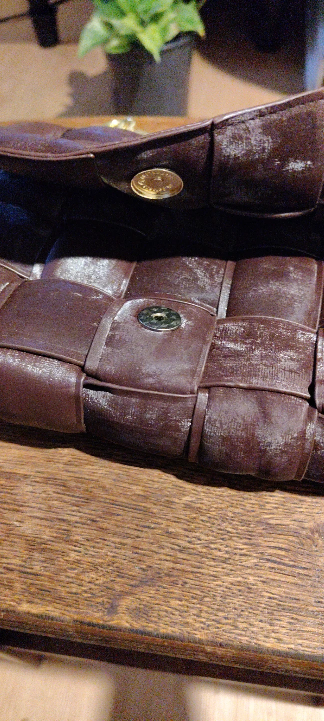 Brown Woven Clutch with Gold Chain - photo 3