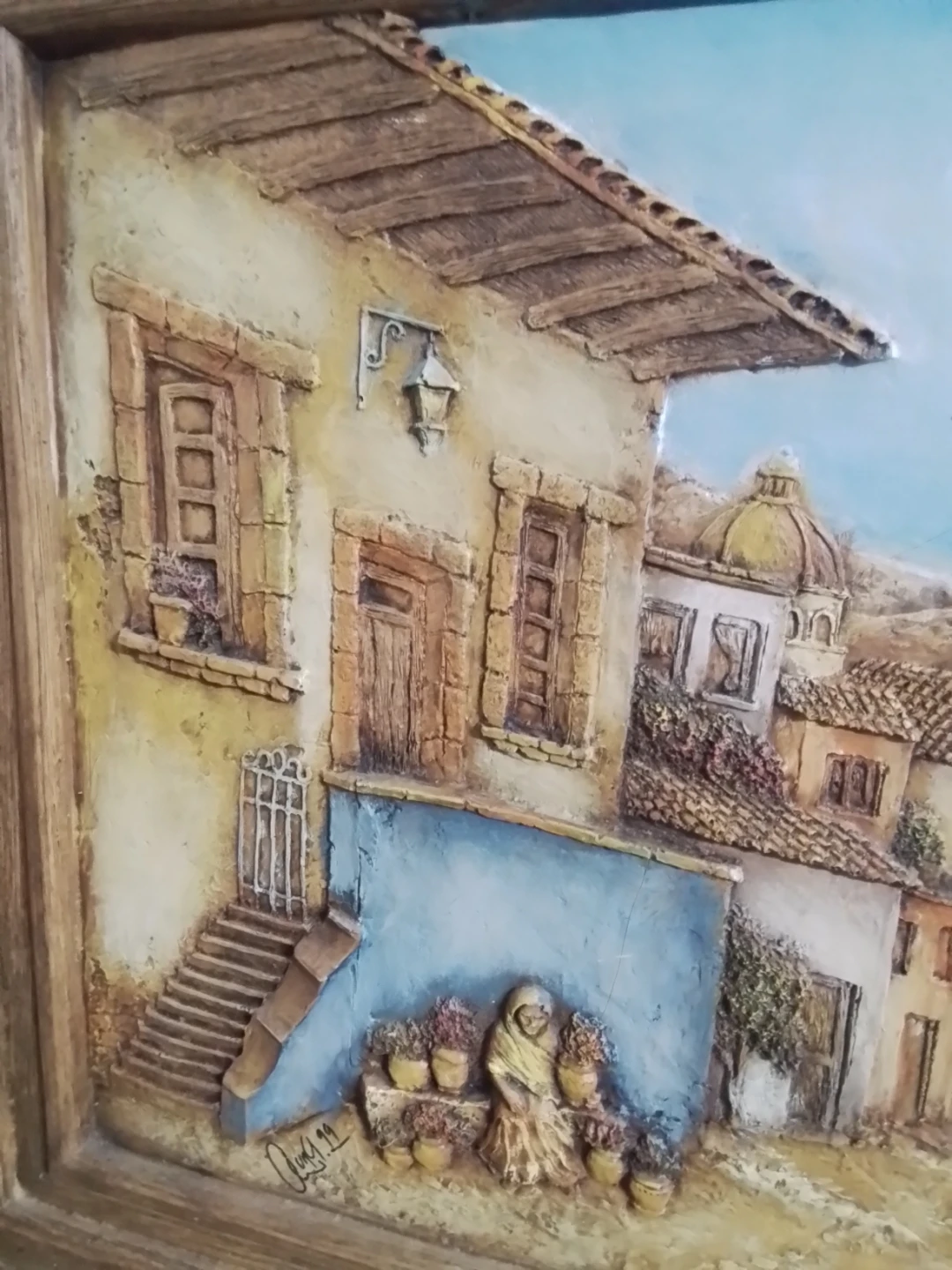 Textured Wall Art - Village Scene - photo 3