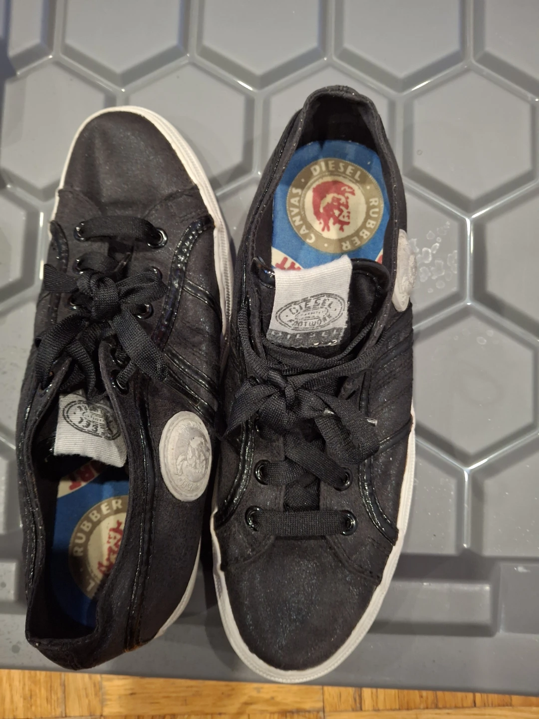 Diesel Women's Black Canvas Sneakers