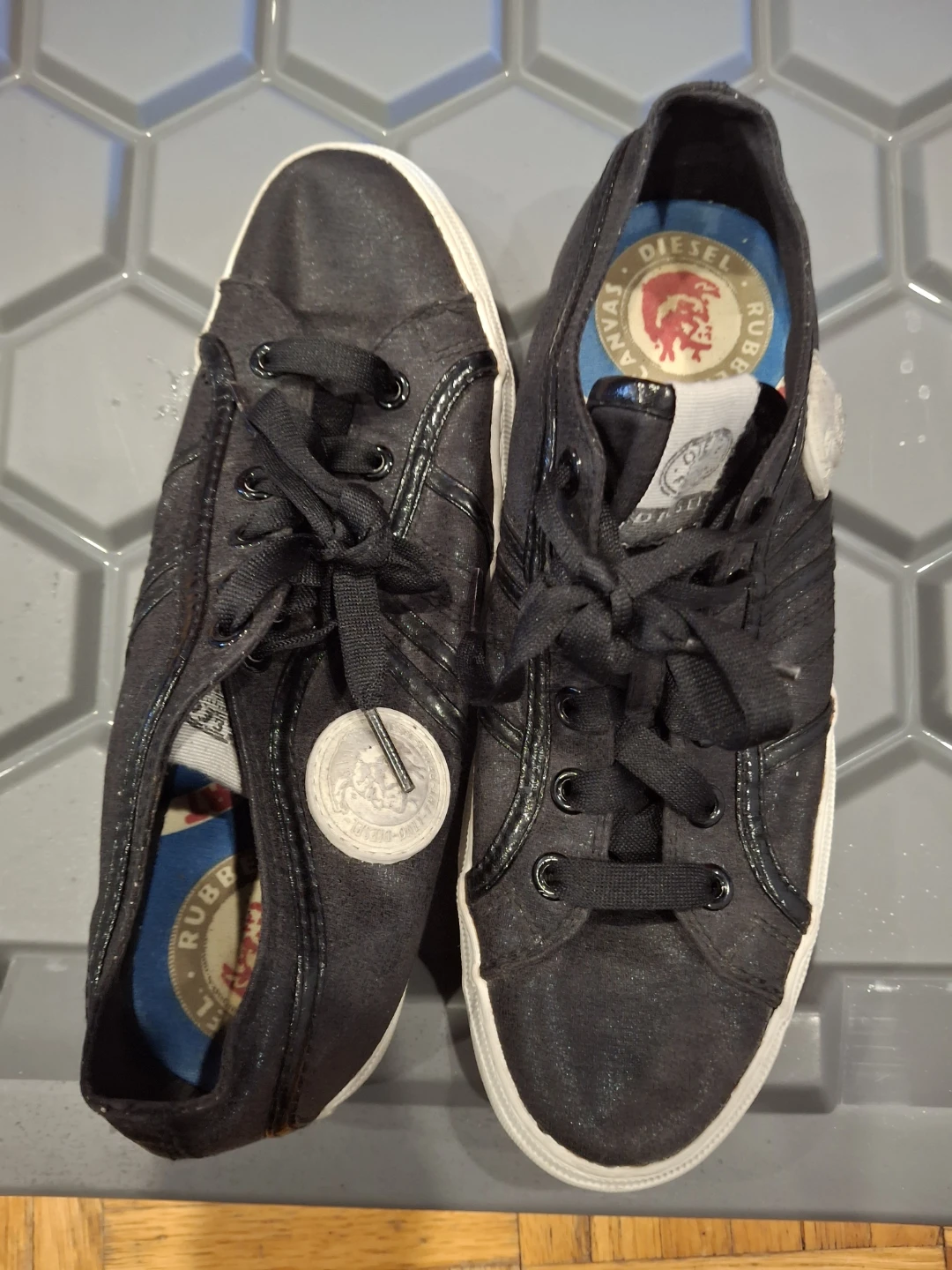 Diesel Women's Black Canvas Sneakers - photo 3