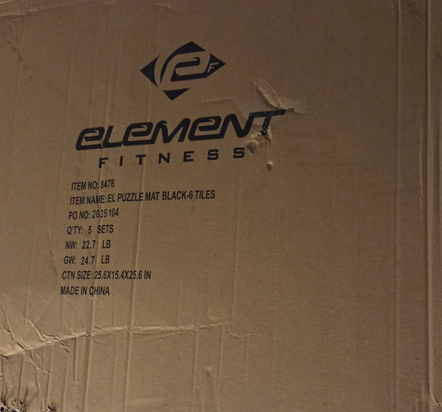 Element Fitness Black Puzzle Mat - 6 Tiles - photo 2